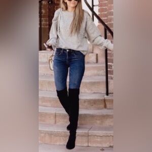 Sam Edelman JACKSON Over The Knee Black Suede Boots - 7.5